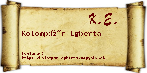 Kolompár Egberta névjegykártya